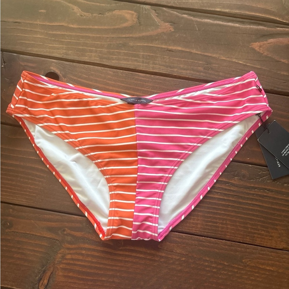 Striped Pink and Orange Bikini Bottom